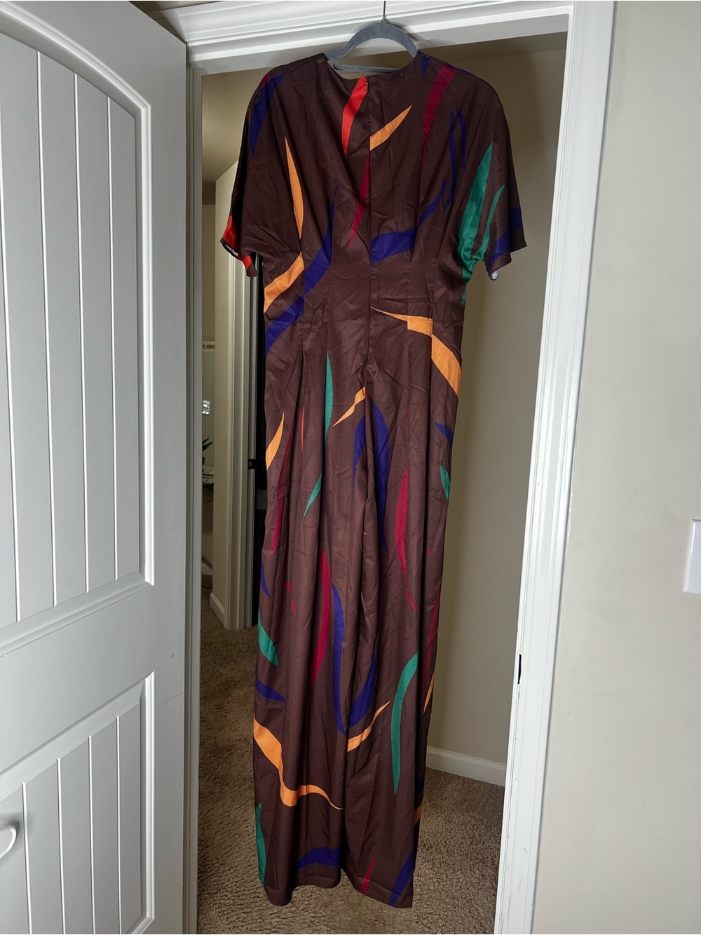 Women's Brown Abstract-Print Maxi Dress